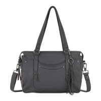 The Sak Womens Robertson Leather Satchel (Dark Gray)