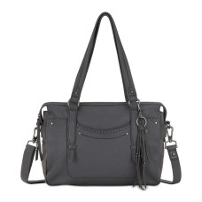 The Sak Womens Robertson Leather Satchel (Dark Gray)