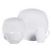  Ceramic Dinnerware Sets, Square-White, 16 Piece