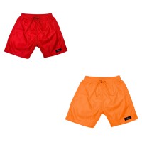The Season Essentials Printed, Solid & Fluorescent Colored Quick Dry Swim Shorts for Kids Boys and Girls, 2pc - Red/Orange, 7-8T
