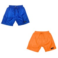 The Season Essentials Printed, Solid & Fluorescent Colored Quick Dry Swim Shorts for Kids Boys and Girls, 2pc - Blue/Orange, 3-4T