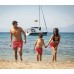  Printed, Solid & Fluorescent Colored Quick Dry Swim Shorts for Kids Boys and Girls, Red, 7-8T