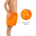  Printed, Solid & Fluorescent Colored Quick Dry Swim Shorts for Kids Boys and Girls, Orange, 7-8T