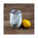  by Cambridge 12 Oz Marble Decal Stainless Steel Wine Tumbler, White