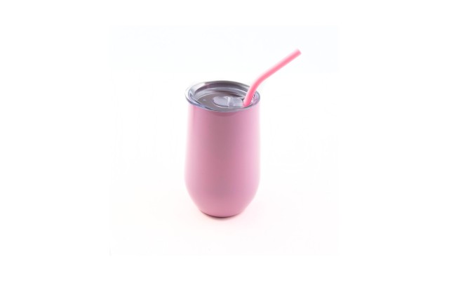  by Cambridge 16 oz Pink Insulated Straw Tumbler (Pink)