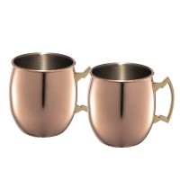 Thirstystone by Cambridge 20 oz Solid Copper Moscow Mule Mugs – Set of 2, Rustcopper