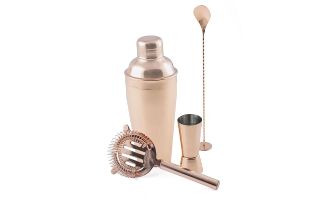  by Cambridge Copper Stainless Steel Shaker & Tool Set, Rustcopper