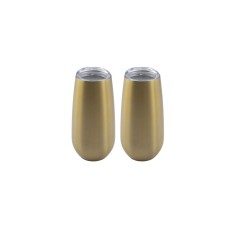 Thirstystone By Cambridge Insulated Champagne Tumblers, Set of 2, Gold