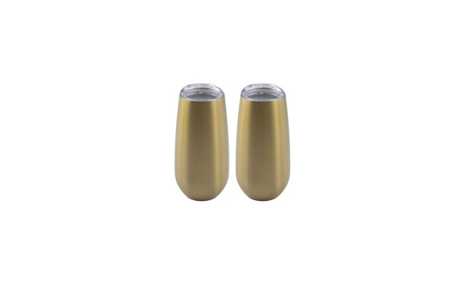  By Cambridge Insulated Champagne Tumblers, Set of 2, Gold