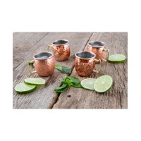 Thirstystone By Cambridge Moscow Mule Mug Shot Glasses, Set of 4, Rustcopper