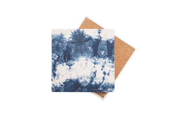  Indigo Tile Ii Coaster, 4.25”