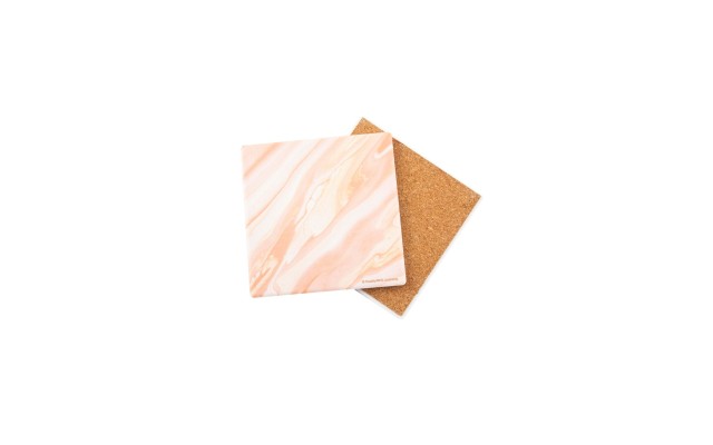  Pink & Orange Marble Coaster Single, 4.25″ x 4.25″