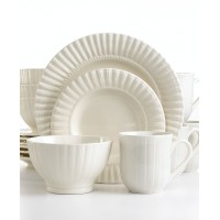 Thompson Pottery 16−pc Masion White Dinnerware Set, Set of 4