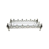 Three Star Rectangle Dish on Base Tray, Silver, 24” x 11”