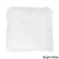 Thro by Marlo Lorenz Keller Faux-Fur Throw Pillow, Bright White, 20X20