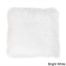 Thro by Marlo Lorenz Keller Faux-Fur Throw Pillow, Bright White, 20X20