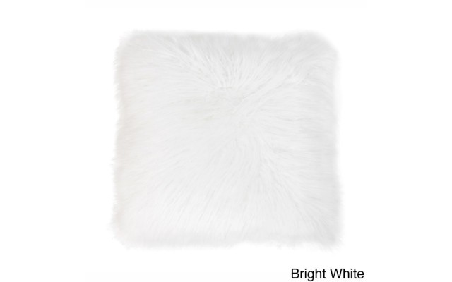  by Marlo Lorenz Keller Faux-Fur w Pillow, Bright White, 20X20