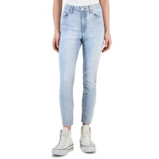 Tinseltown Women’s Cut-Hem Mid-Rise Skinny Denim Jeans, Blue, 15