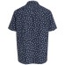  Men’s Chambray Dot Print Short Sleeve Shirt