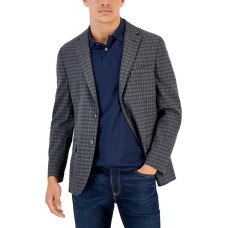 Tommy Hilfiger Mens Conrad Check Print Modern Fit Sportcoat Gray 40R