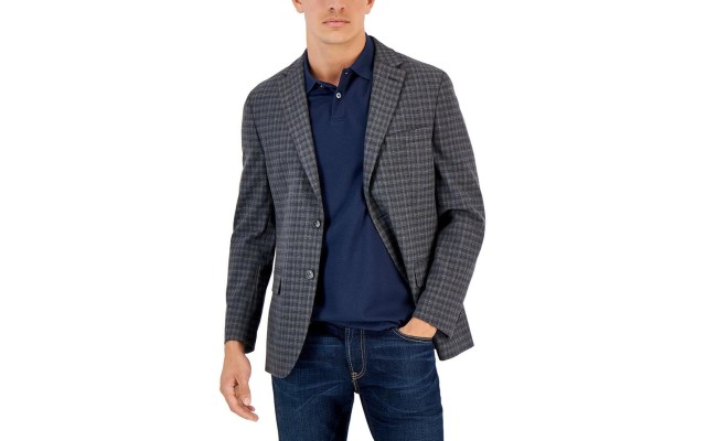  Mens Conrad Check Print Modern Fit Sportcoat Gray 40R