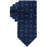 Tommy Hilfiger Men’s Herringbone Geo-Print Tie – Navy