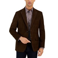 Tommy Hilfiger Men’s Modern Fit Corduroy Sport Coat Blazer, Brown, 42L