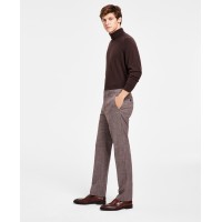 Tommy Hilfiger Mens Modern Fit TH Flex Suit Dress Pants, Grey/Red, 38 x 30