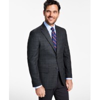 Tommy Hilfiger Men’s Modern-Fit Plaid Sport Coat,Olive/Green, 36S