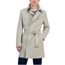 Tommy Hilfiger Men’s Modern-Fit Raincoat, Silver, 42S