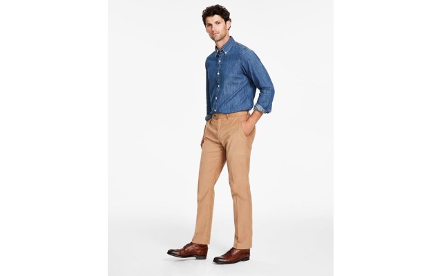  Men’s Modern-Fit Solid Corduroy Pants, Tan, 36×34