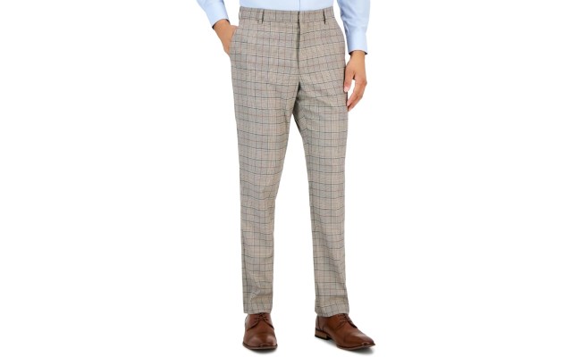  Men’s Modern-Fit Stretch Performance Pants, Beige, 32×32