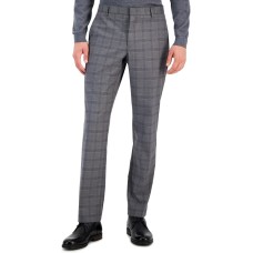 Tommy Hilfiger Men’s Modern-Fit Stretch Performance Pants, Grey/Blue, 32×32