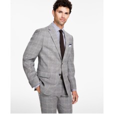 Tommy Hilfiger Men’s Modern-Fit Stretch Wool Suit Jacket, Gray/Camel,40R