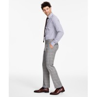 Tommy Hilfiger Men’s Modern-Fit Stretch Wool Suit Pants, Grey/Camel, 32×32