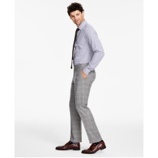 Tommy Hilfiger Men’s Modern-Fit Stretch Wool Suit Pants, Grey/Camel, 32×32