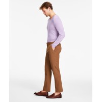 Tommy Hilfiger Men’s Modern-Fit Th Flex Stretch Plaid Dress Pants, Camel, 38×32