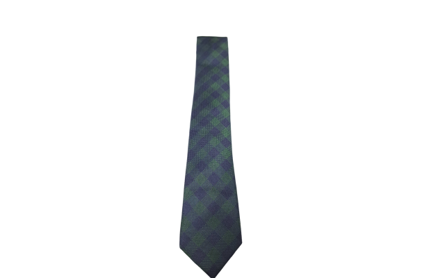  Men’s Navy Green Perfect Plaid Slim Neck Tie Silk, Green