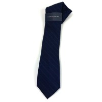 Tommy Hilfiger Mens Thin Stripe Slim Neck Tie Navy Blue