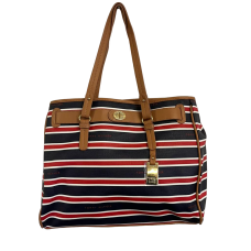 Tommy Hilfiger, Tommy Striped Tote II, Red/Navy