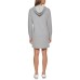  Womens Long Sleeve Above The Knee Dress, Gray, Small