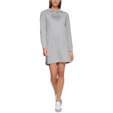 Tommy Hilfiger Womens Long Sleeve Above The Knee Dress, Gray, Small