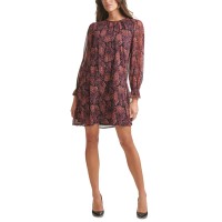 Tommy Hilfiger Womens Puff-Shoulder Trapeze Dress, Light Purple/2