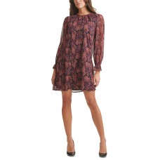 Tommy Hilfiger Womens Puff-Shoulder Trapeze Dress, Light Purple/2