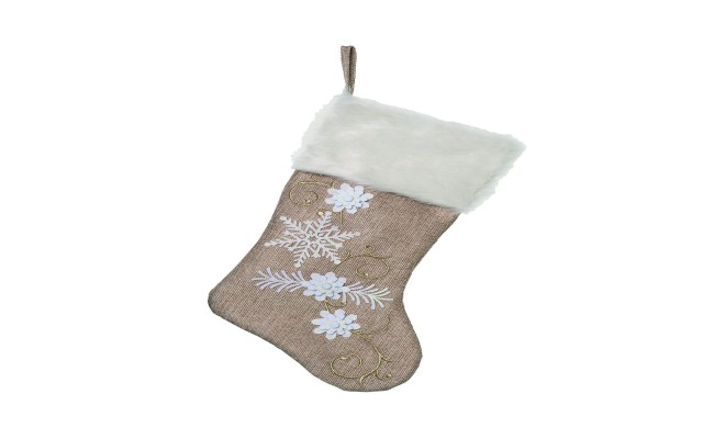  Fabric Embroidery Stocking, Beige