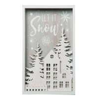 Trans Pac Snow Scene Sign, White, 16 x 11.5