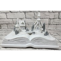 Transpac Light up Musical Snow-Storybook Christmas Scene Decoration, White