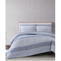 Truly Soft Multi Stripe Full/Queen 3 Piece Comforter Set, Grey