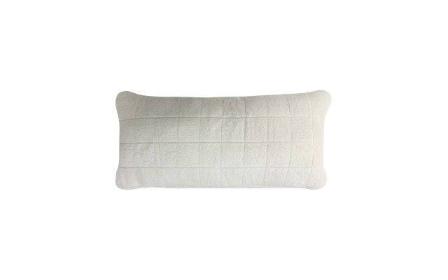  Windowpane Lumbar Decorative Pillow, 14″ x 30″ White