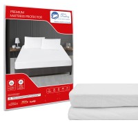 Turkish Cotton Blend Mattress Protector Providing Reliable Waterproof Overlay Flexibility Moisture Protection Care for Skin Mattress Cover, White, White, King